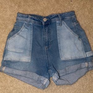 Two toned Denim Jean Shorts